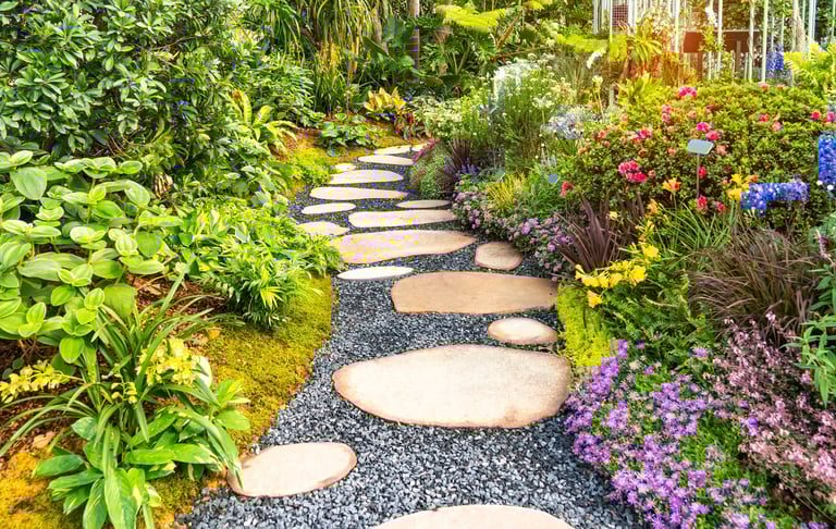 Beautiful garden landscaping
